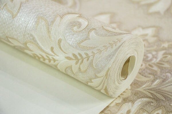 Papel de Parede Lavável Texturizado Arabesco Bege Marrom - 4