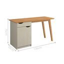 Ver imagem 3 de Escrivaninha Retangular Mabel Moderno 1 Gaveta MDF-MDP 136cm Off White e Cinamomo
