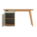 Ver imagem 2 de Escrivaninha Retangular Mabel Moderno 1 Gaveta MDF-MDP 136cm Off White e Cinamomo