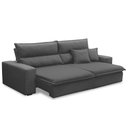 Ver imagem 5 de Sofá Retrátil Reclinável para Sala 3 Lugares 210cm Senzi F04 Veludo Cinza Escuro - Lyam Decor
