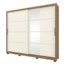 Guarda-Roupa Roupeiro Palace 2 Portas Deslizantes com Espelho - Rústico/Off-White - 2