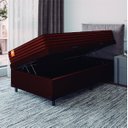 Ver imagem 2 de Cama Box Baú Solteiro Colchão Molas Qatar 88x188x63cm Marrom/branco- Suporta até 150kg por Pessoa