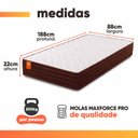 Ver imagem 4 de Cama Box Baú Solteiro Colchão Molas Qatar 88x188x63cm Marrom/Branco- Suporta até 150kg por Pessoa