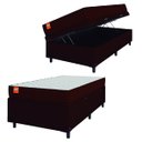 Ver imagem 3 de Cama Box Baú Solteiro Colchão Molas Qatar 88x188x63cm Marrom/branco- Suporta até 150kg por Pessoa