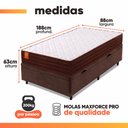 Ver imagem 3 de Cama Box Baú Solteiro Colchão Molas Qatar 88x188x63cm Marrom/Branco- Suporta até 150kg por Pessoa
