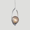 Ver imagem 4 de Pendente Lustre On Loop Prata com Globo de Vidro Fumê