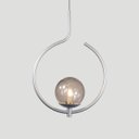 Ver imagem 2 de Pendente Lustre On Loop Prata com Globo de Vidro Fumê