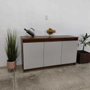 Ver imagem 3 de Balcão Buffet Onix 3 Portas Viero Imbuia/Off White