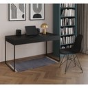 Ver imagem 1 de Escrivaninha Industrial Escritório Malta Preta 137x53cm com 1 Cadeira Eames Eiffel Preta Base Ferro