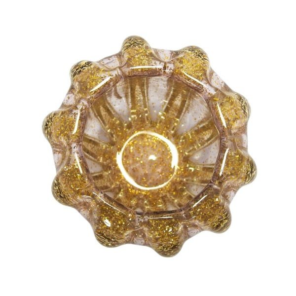 Vaso Murano San Polo II Fumê e Dourado P - 3