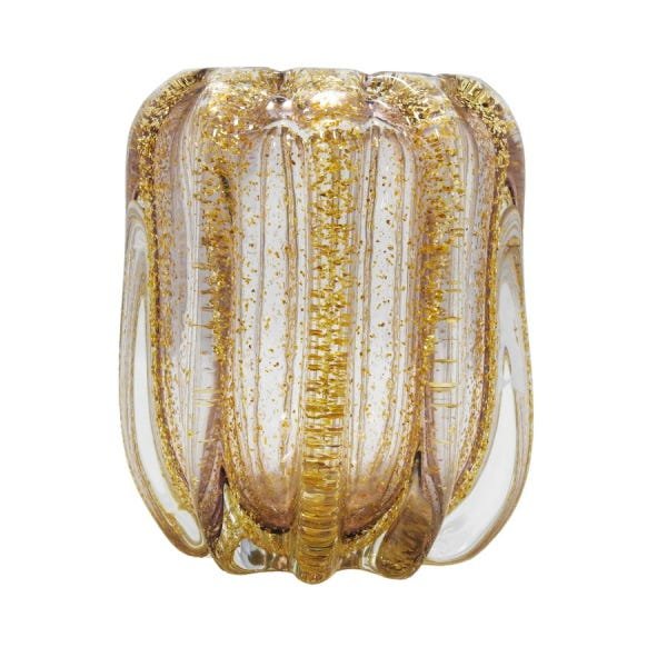 Vaso Murano San Polo II Fumê e Dourado P - 2
