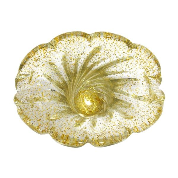 Vaso Murano Cannaregio Incolor e Dourado G - 2