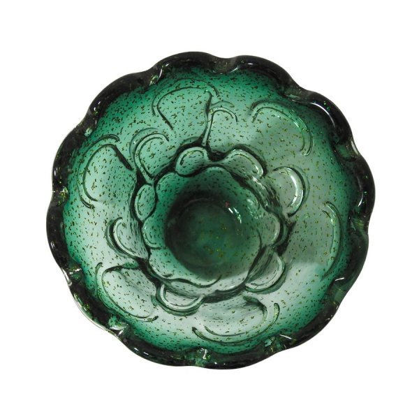 Vaso Murano Castello III Verde e Dourado G - 3