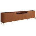 Ver imagem 2 de Rack New Bend 260 cm Porta Lisa Incolar Cedro com Pé Dourado
