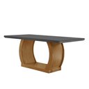 Ver mais imagens de Conjunto: Mesa Sala Jantar Jade Tampo Madeirado C/ Vidro Curvo 180x90 e 6 Cadeiras Amsterdã