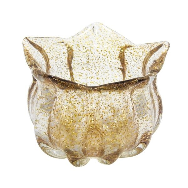 Vaso Murano Giardini Fumê e Dourado - 1
