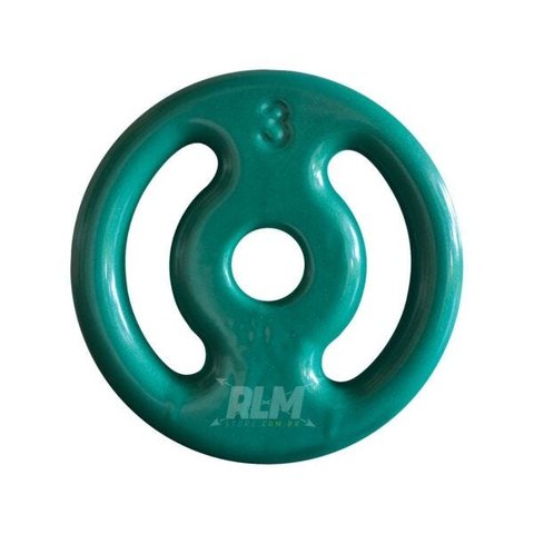 Anilha Emborrachada 3 Kg - Verde
