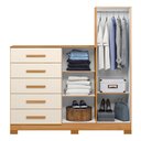 Ver imagem 5 de Cômoda com Espelho 5 Gavetas 2 Portas New Master Carvalho Grife Off White com Pés Albatroz