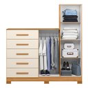 Ver imagem 3 de Cômoda com Espelho 5 Gavetas 2 Portas New Master Carvalho Grife Off White com Pés Albatroz