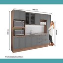 Ver imagem 6 de Cozinha Completa com Balcão Milla Flex One 12 Portas 5 Gavetas MDF MDP Nogal com Cinza Titânio