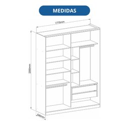 Guarda-roupa Casal 2 Portas Elegance - 3