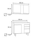 Ver imagem 2 de Kit Armário Aéreo Balcão Aurora Branco 100cm