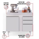 Ver imagem 4 de Kit Armário Aéreo Balcão Aurora Branco 100cm