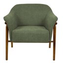 Ver imagem 3 de Kit 02 Poltronas Luna Base Madeira Poliéster Bouclé Verde - Nexta Casa