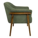 Ver imagem 4 de Kit 02 Poltronas Luna Base Madeira Poliéster Bouclé Verde - Nexta Casa