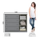 Ver imagem 3 de Cômoda Gaveteiro 1 Porta 4 Gavetas Organizador 2 Prateleiras Aparador Rústico Multiuso Quarto