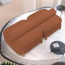 Ver imagem 1 de Kit 02 Sofás Ilha Orgânico Living Closet Evo 125cm 02 Lugares Bouclê Terracota - Desk Design