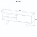 Ver imagem 6 de Rack para Tv até 55 Polegadas com 2 Portas Tecnomobili Amêndoa/mármore Branco - R1482