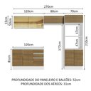 Ver imagem 4 de Armário de Cozinha Completa 100% MDF 270cm Branco/Rustic Acordes Madesa 08