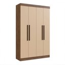 Ver imagem 1 de Guarda-roupa Solteiro New Recife 4 Portas 2 Gavetas Off White/nogueira - Doripel