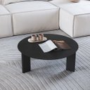 Ver imagem 1 de Mesa de Centro Orgânica 80cm Chanfrada Pé Madeira 28018 Artesano