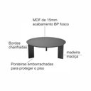 Ver imagem 5 de Mesa de Centro Orgânica 80cm Chanfrada Pé Madeira 28018 Artesano