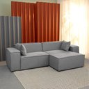 Ver imagem 1 de Conjunto Sofá 260cm e Puff 100cm Baobá CabeCasa MadeiraOriginals Cinza Linho Silver