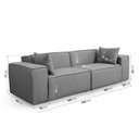 Ver mais imagens de Conjunto Sofá 260cm e Puff 100cm Baobá CabeCasa MadeiraOriginals Cinza Linho Silver