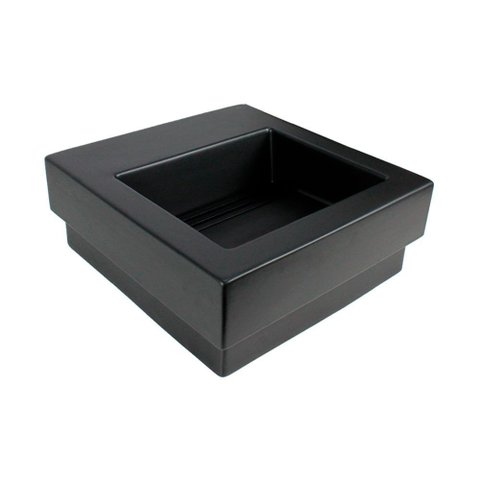 Cuba de Sobrepor Retangular com Grelha e Válvula Oculta 42,5x41cm Ébano Fosco Black Matte - L1042. B