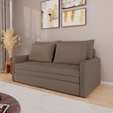 Ver imagem 3 de Sofá Cama Retrátil 3 Lugares Veneza 1,56m Linho Marrom