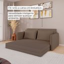 Ver imagem 5 de Sofá Cama Retrátil 3 Lugares Veneza 1,56m Linho Marrom