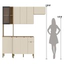 Ver imagem 4 de Armário de Cozinha Completa com Balcão para Pia Mdf 9 Portas Kyoto Plus - Freijó/soft