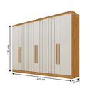 Ver imagem 4 de Guarda-roupa Solteiro Oxford 6 Portas 4 Gavetas Ripado 100% Mdf Peroba/off White - Mademarques