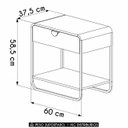 Ver imagem 4 de Mesa de Cabeceira Quarto 60cm 1 Gaveta Mario Hanover/dourado A10 - Mpozenato