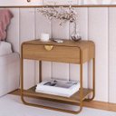 Ver imagem 1 de Mesa de Cabeceira Quarto 60cm 1 Gaveta Mario Hanover/dourado A10 - Mpozenato