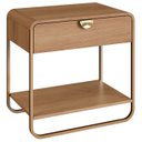 Ver imagem 2 de Mesa de Cabeceira Quarto 60cm 1 Gaveta Mario Hanover/dourado A10 - Mpozenato