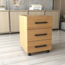 Ver imagem 4 de Conjunto Home Office Industrial 100% Mdf Mesa e Gaveteiro Freijó/preto - Panorama Móveis