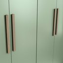 Ver imagem 2 de Guarda-roupa Casal Cb01n564 5 Portas 4 Gavetas com Espelho e Pés Kappesberg Nogal e Verde Oliva