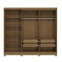 Ver imagem 6 de Guarda-roupa Casal Cb01n564 5 Portas 4 Gavetas com Espelho e Pés Kappesberg Nogal e Verde Oliva