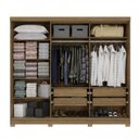Ver imagem 4 de Guarda-roupa Casal Cb01n564 5 Portas 4 Gavetas com Espelho e Pés Kappesberg Nogal e Verde Oliva